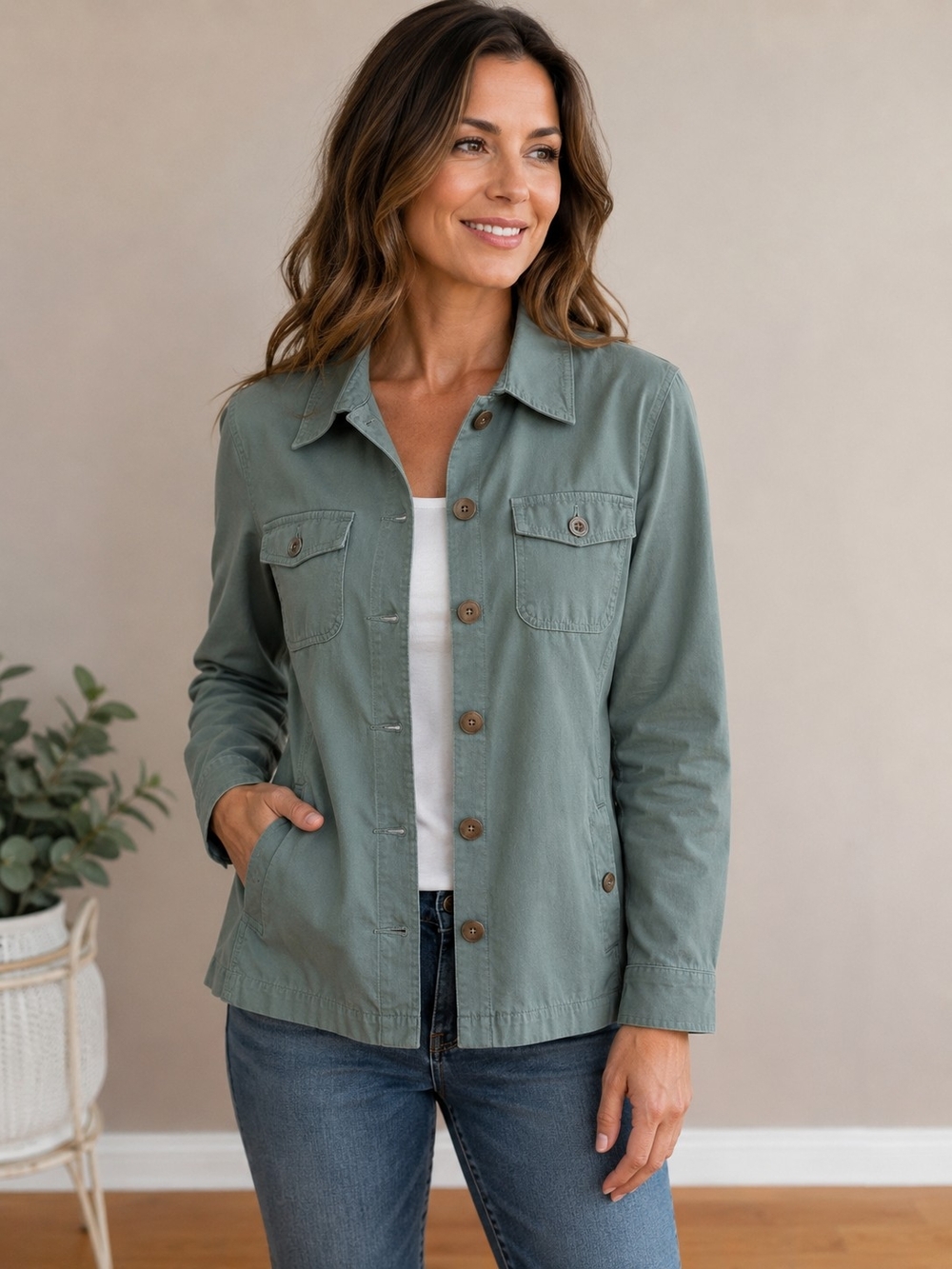 Northern Reflections Sage Green Utility Jacket